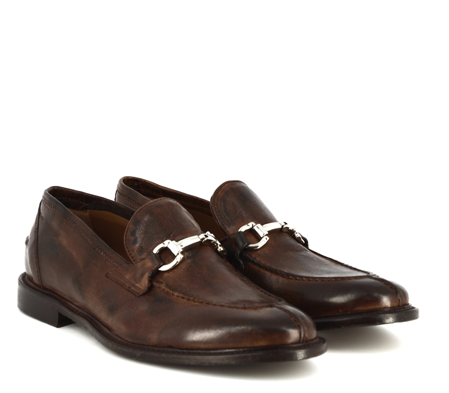 Mocassino Veneziano Florsheim Saratoga Uomo - Tomaia Liscia E Punta Arricciata - Cucitura A Mano